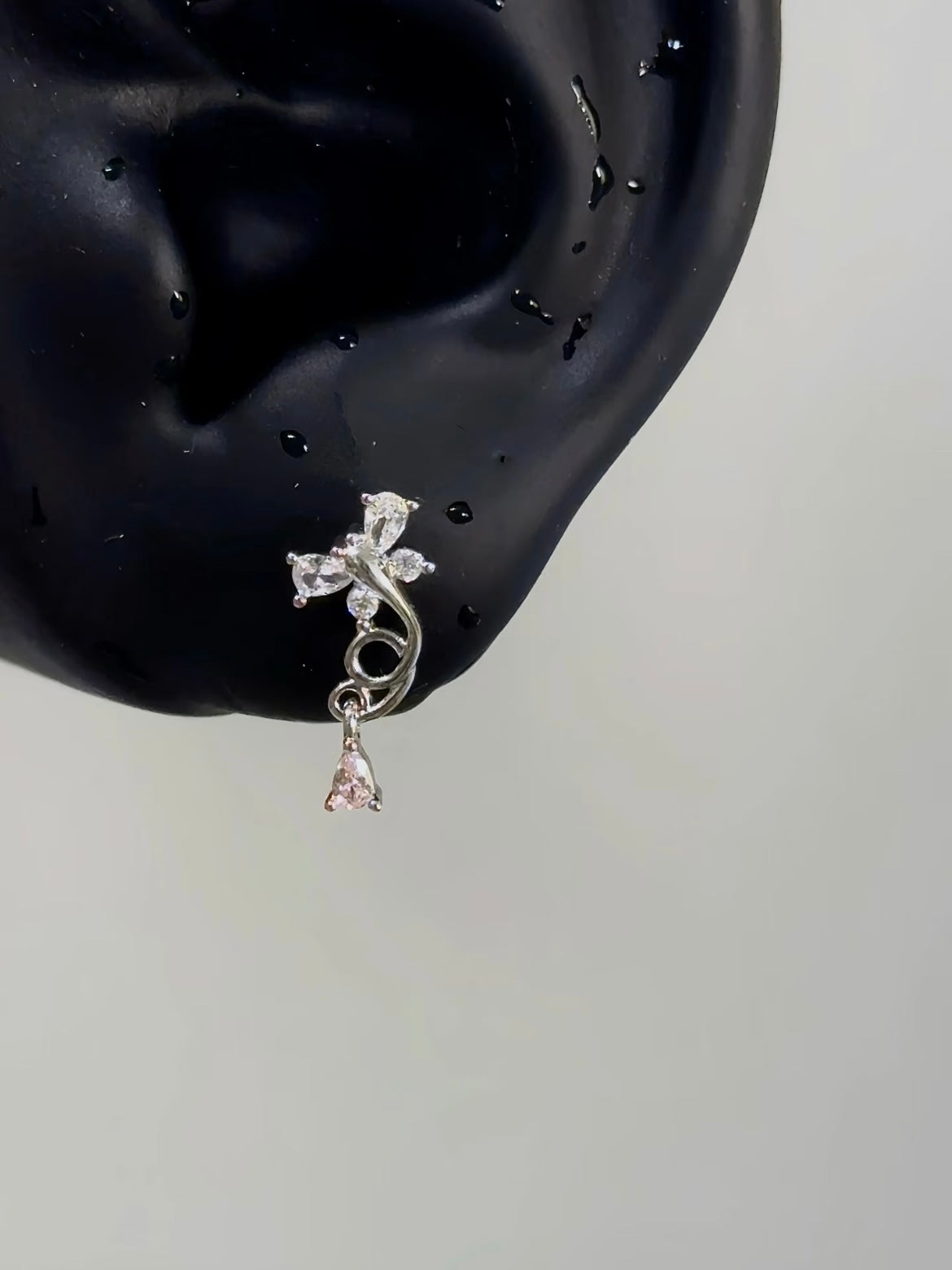 Crystal Dragon Fly Helix Earrings