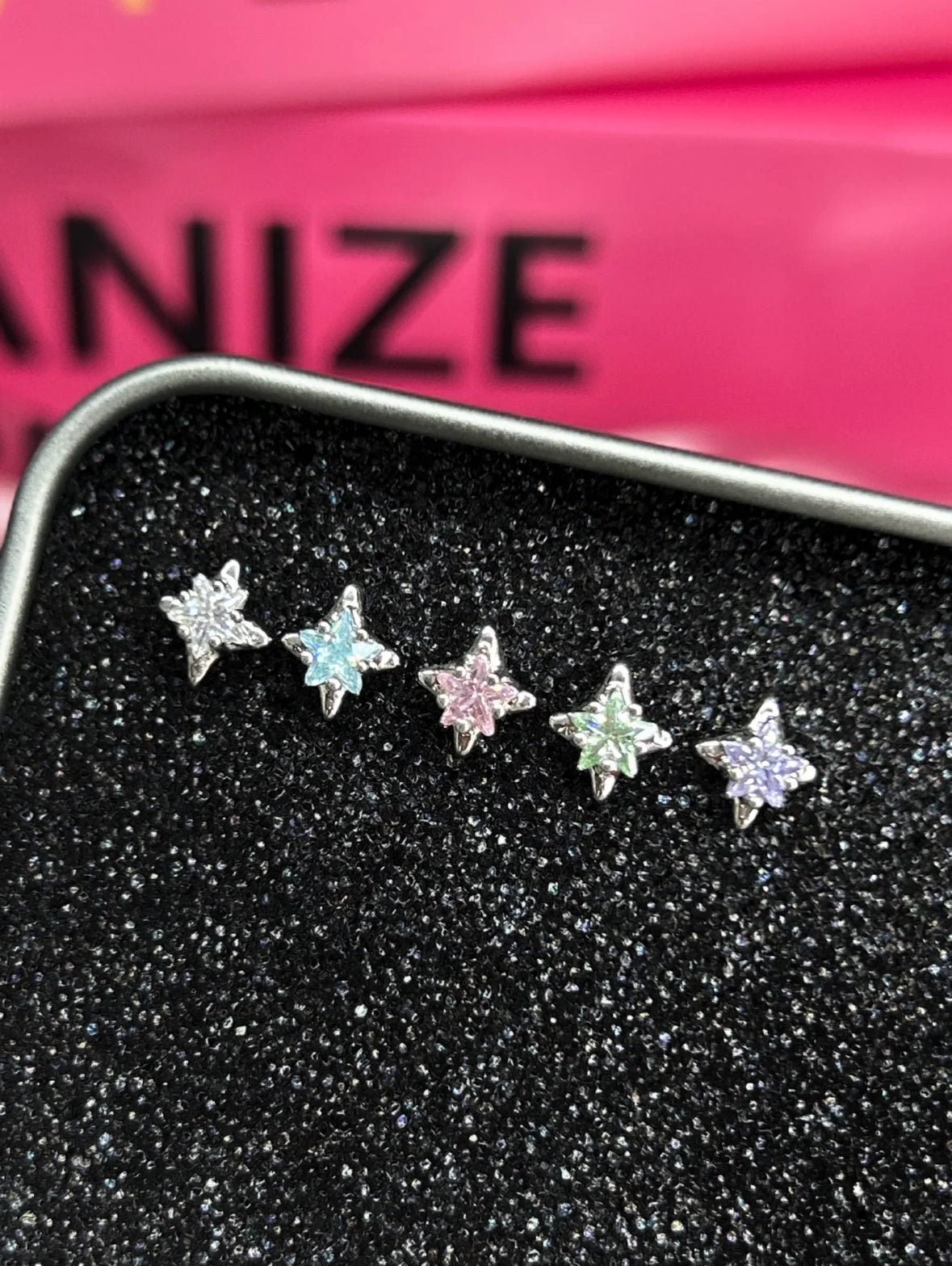 Polar Star Helix Earrings (pink)