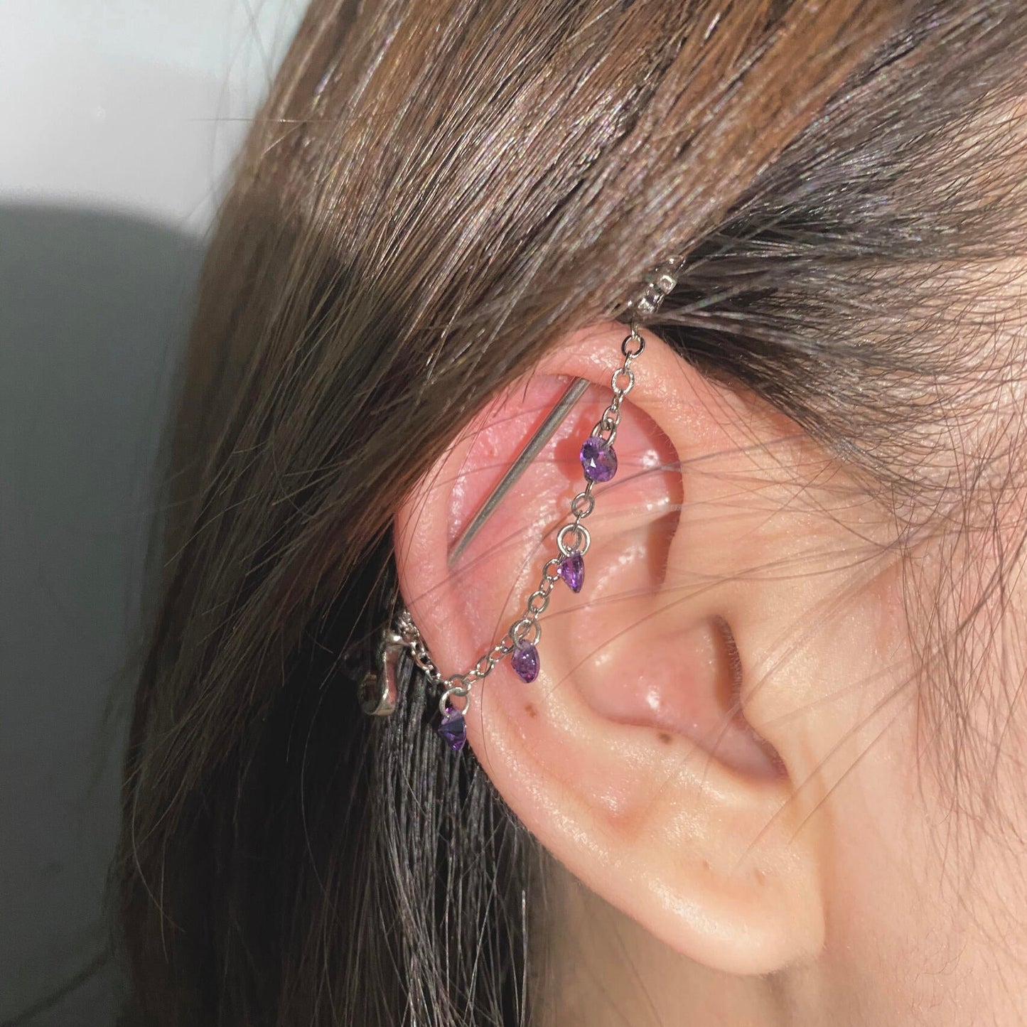 Violet key-Strings Industrial Earrings