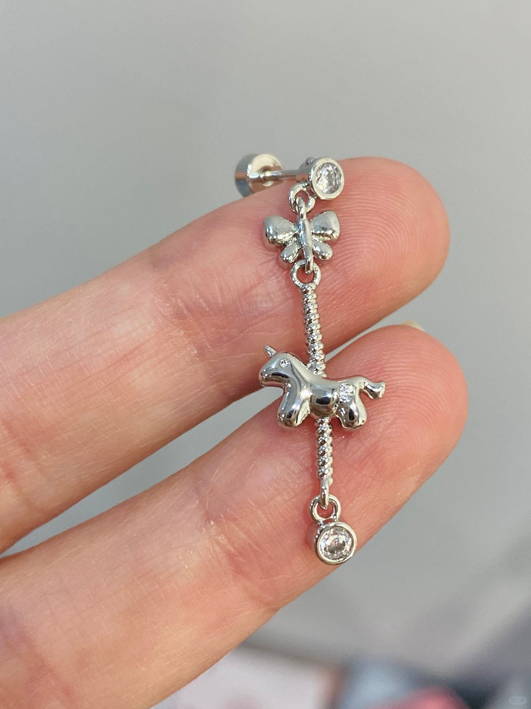 Dainty Pony Helix Earrings