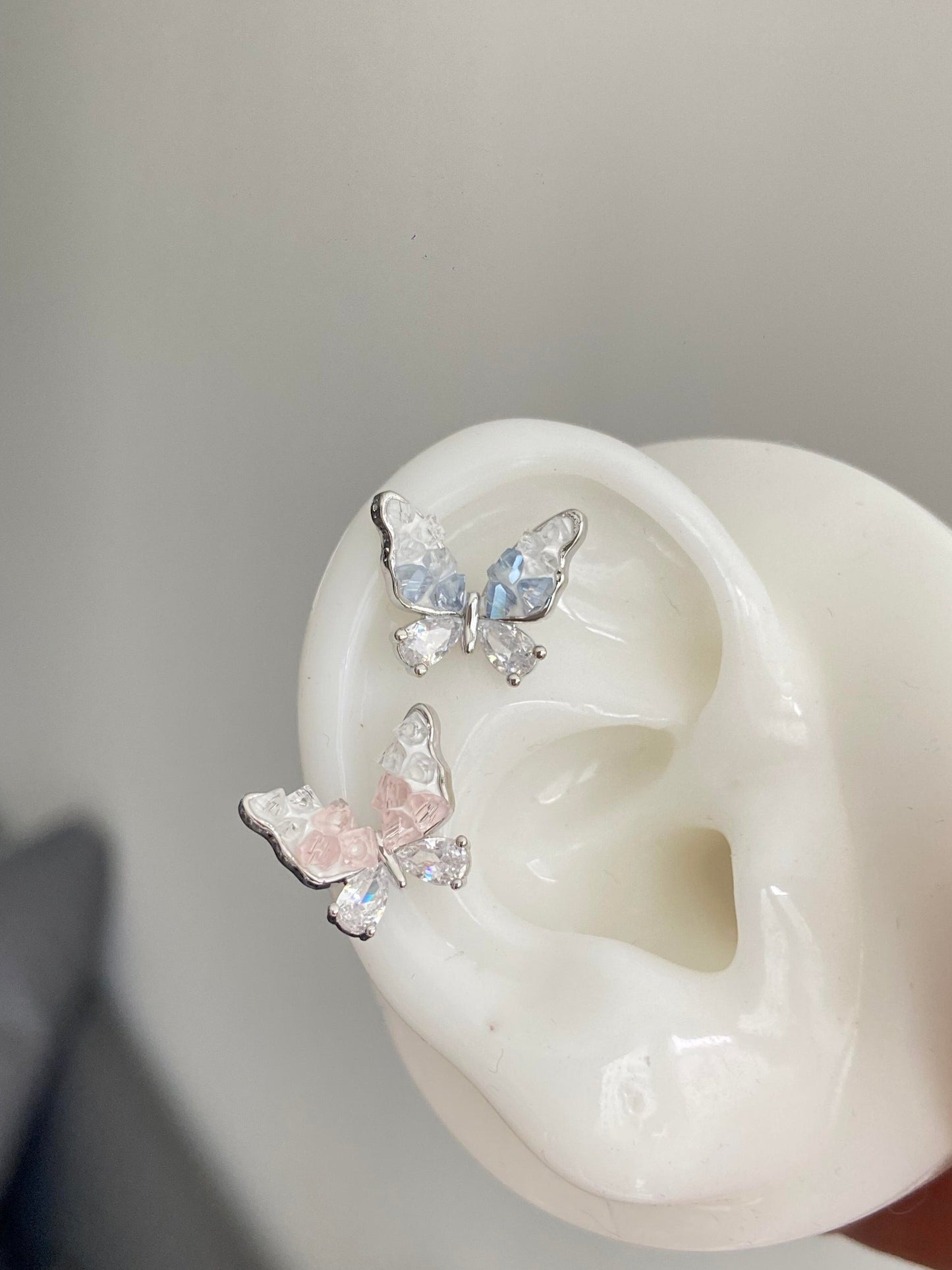 Crystal Butterfly Helix Earrings