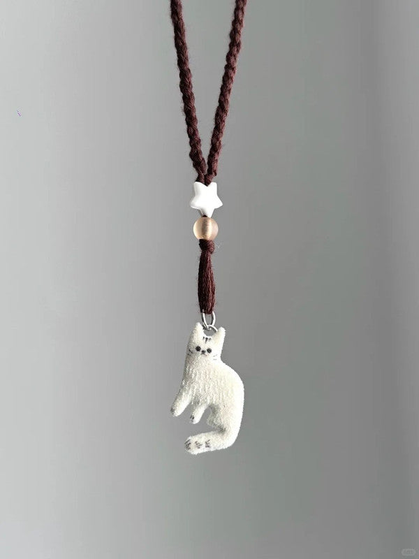 Whimsical Fluffy Cat Adjustable Necklace