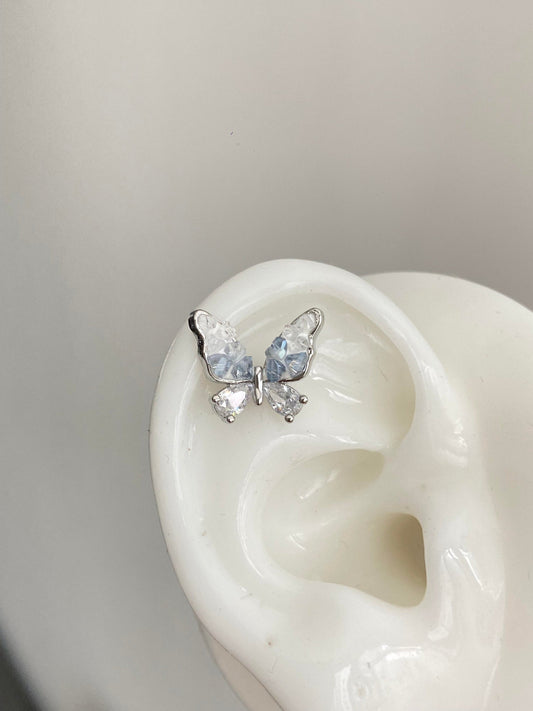 Crystal Butterfly Helix Earrings