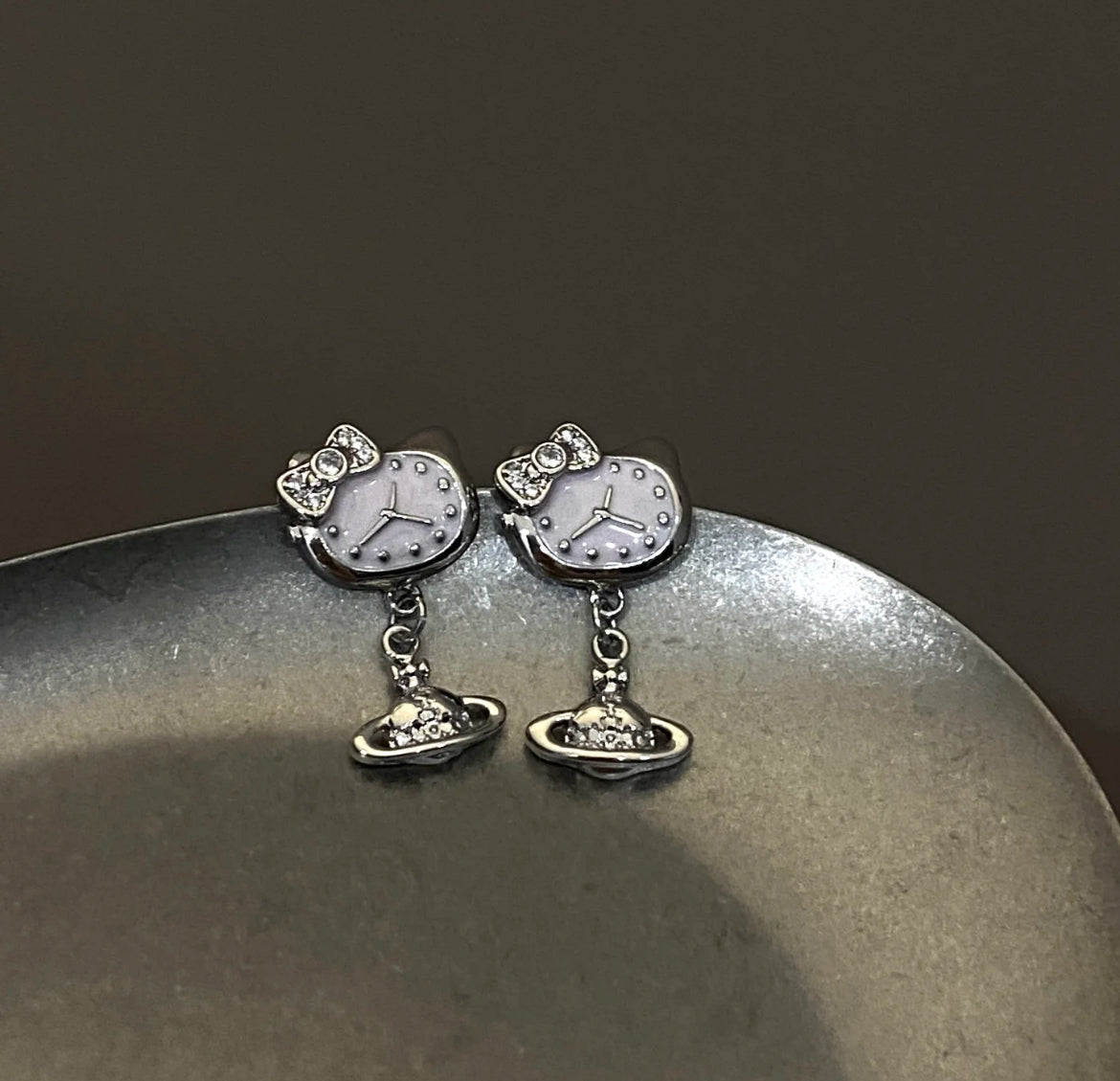 Kitty Clock Saturn Earrings