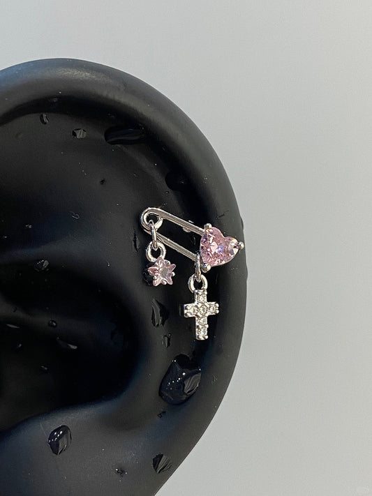 Love Pin Helix Earrings