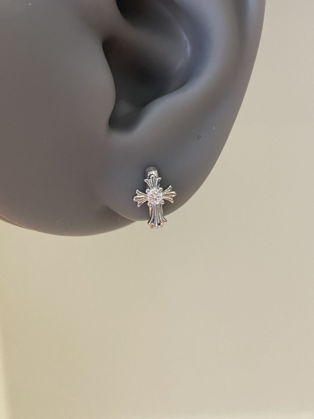 Chrome Cross Helix Earrings