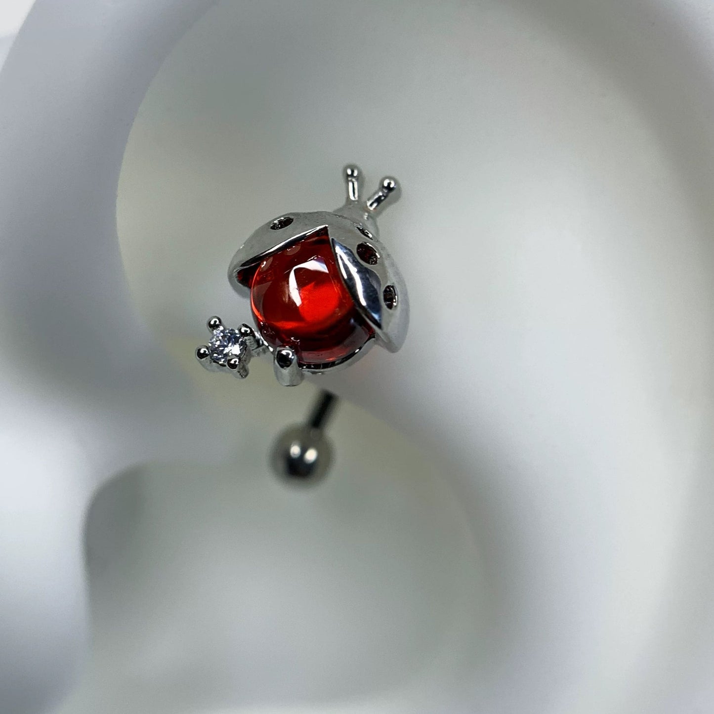 Ladybird Charm Rook / Daith Earrings