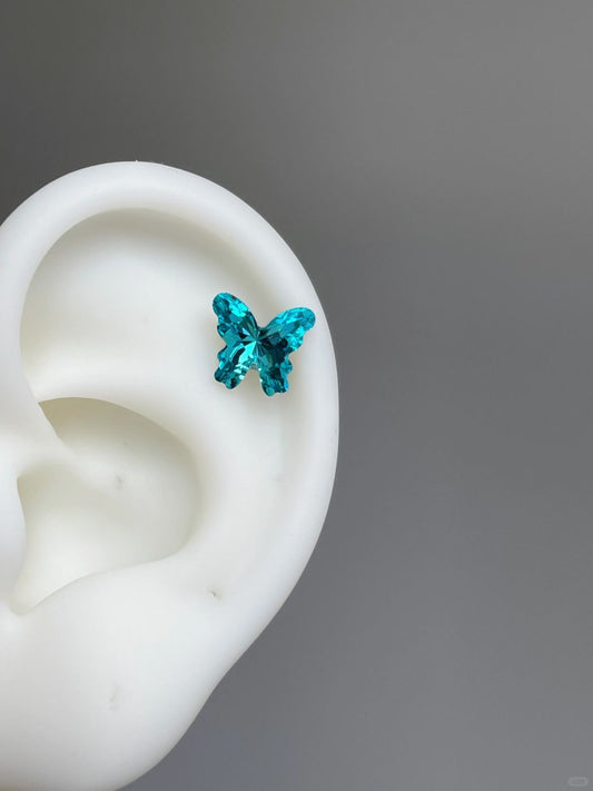 Aqua Flutter Helix Earrings