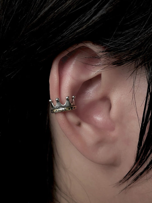 King & Queen Crown Cuff Conch Earrings