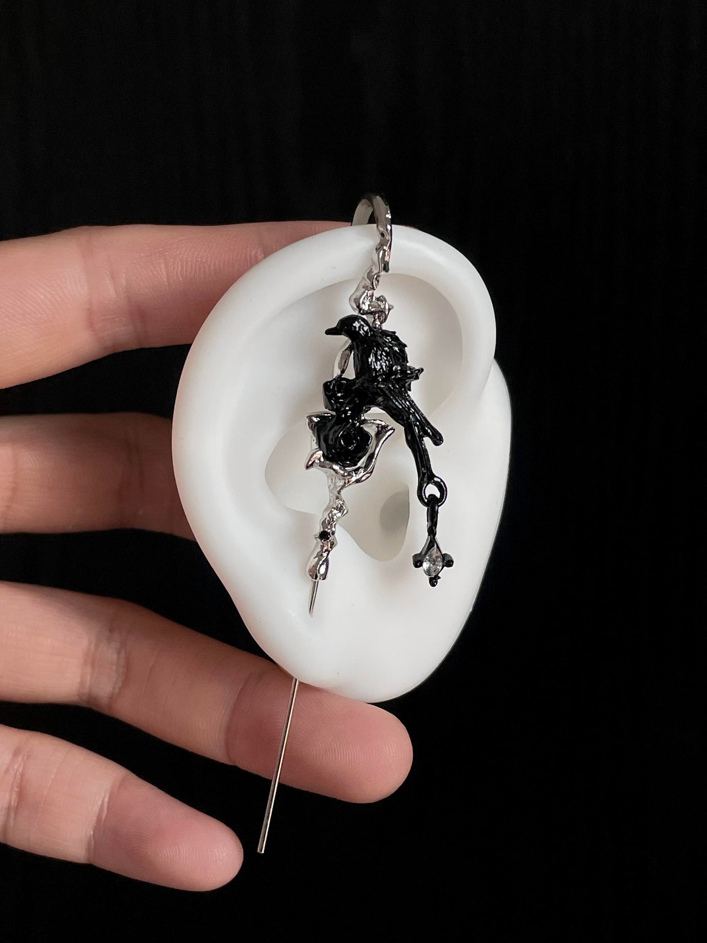 Ravens Thorn Cuff Earrings