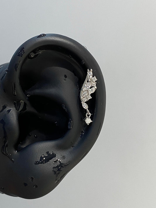 Crystal Wing Helix Earrings