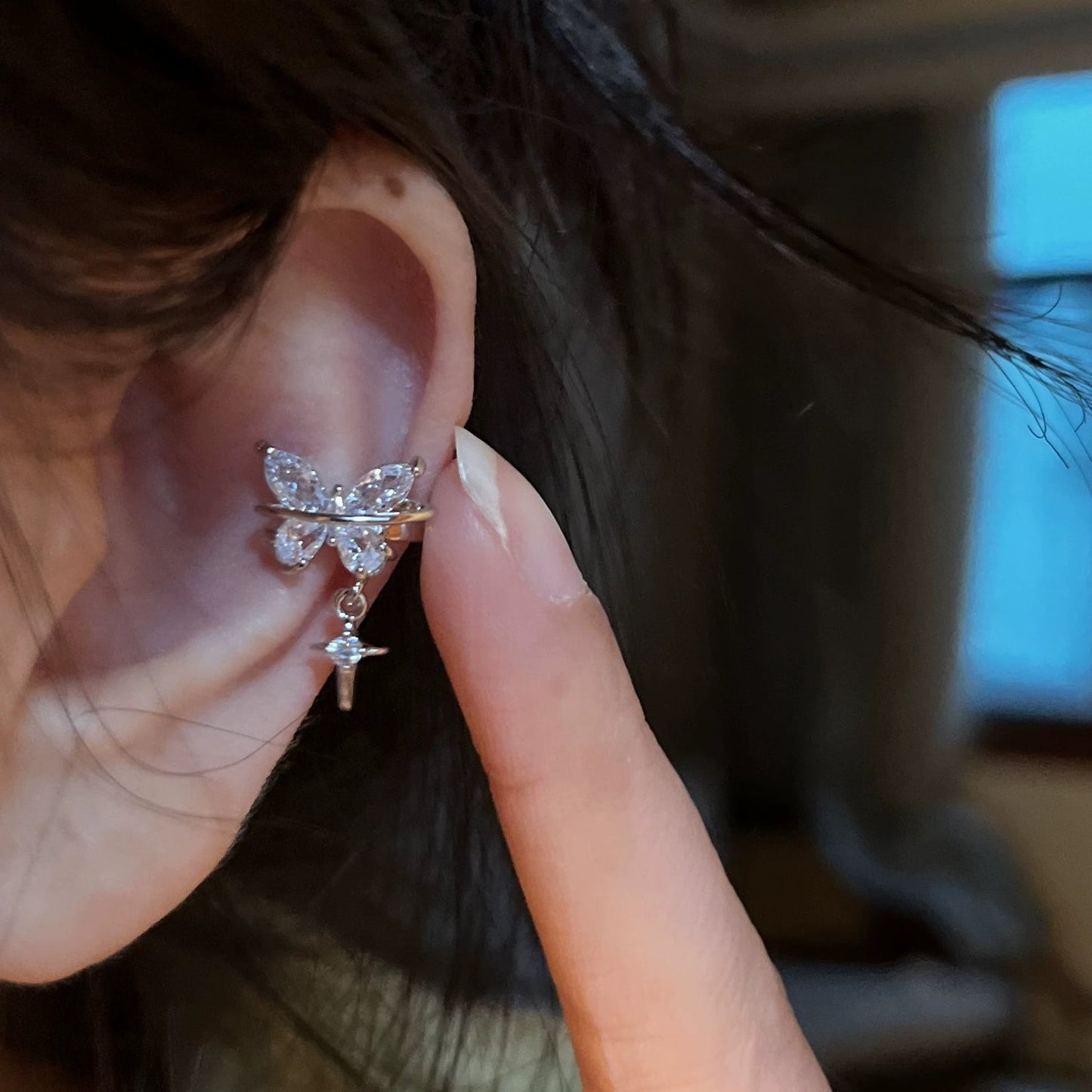 Astral Wings Triple Lobe Earring Stack