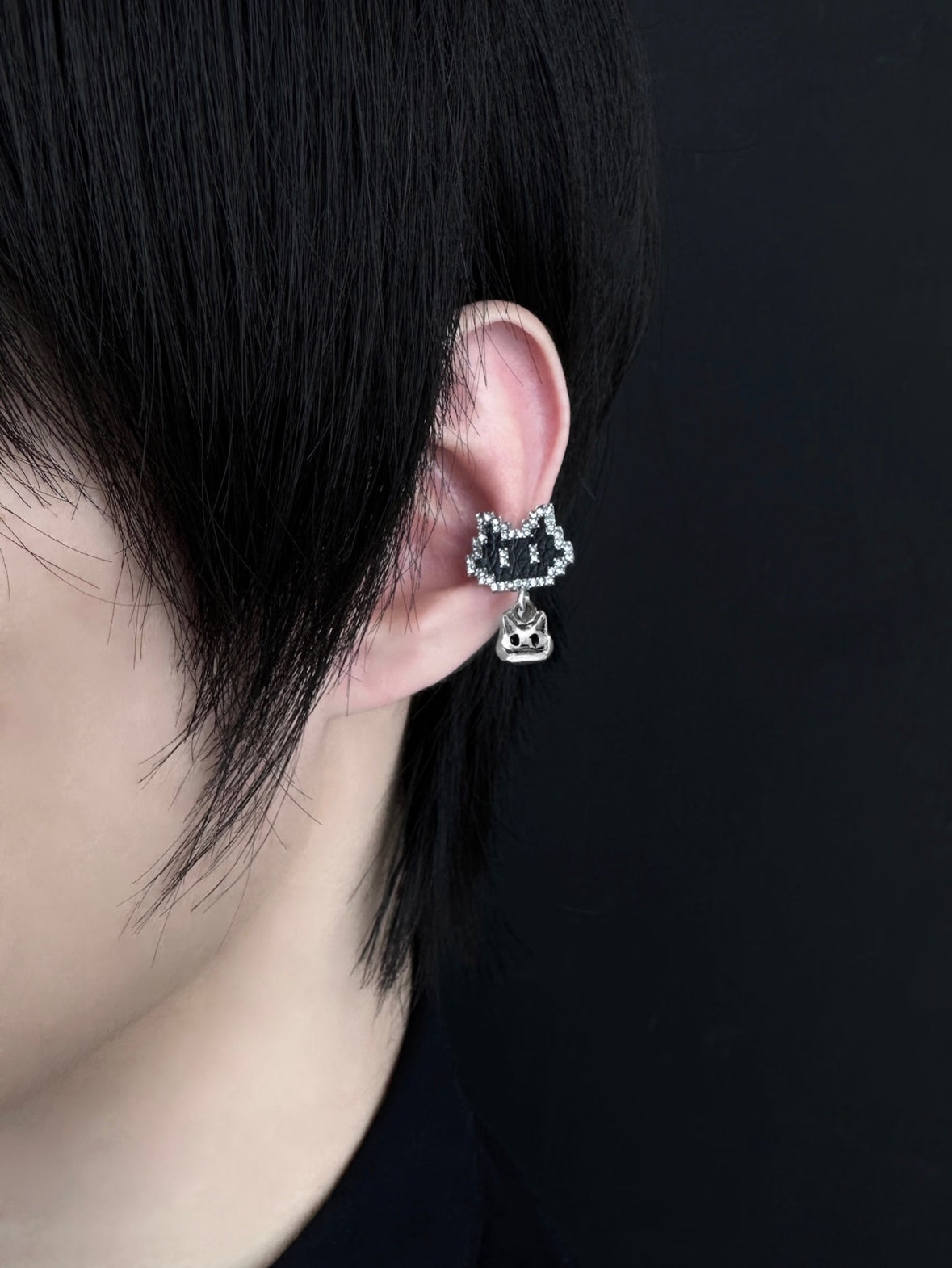 Pixel Kitty Cuff Earrings