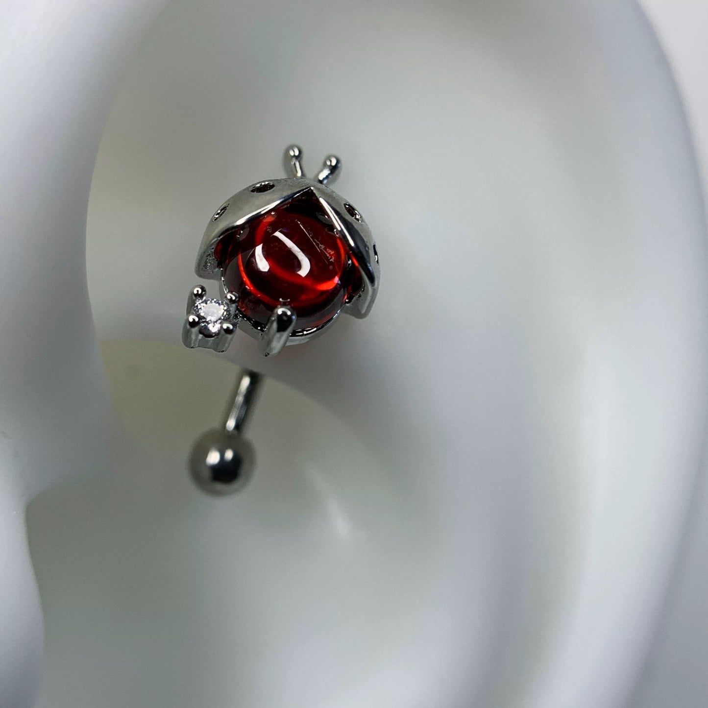 Ladybird Charm Rook / Daith Earrings
