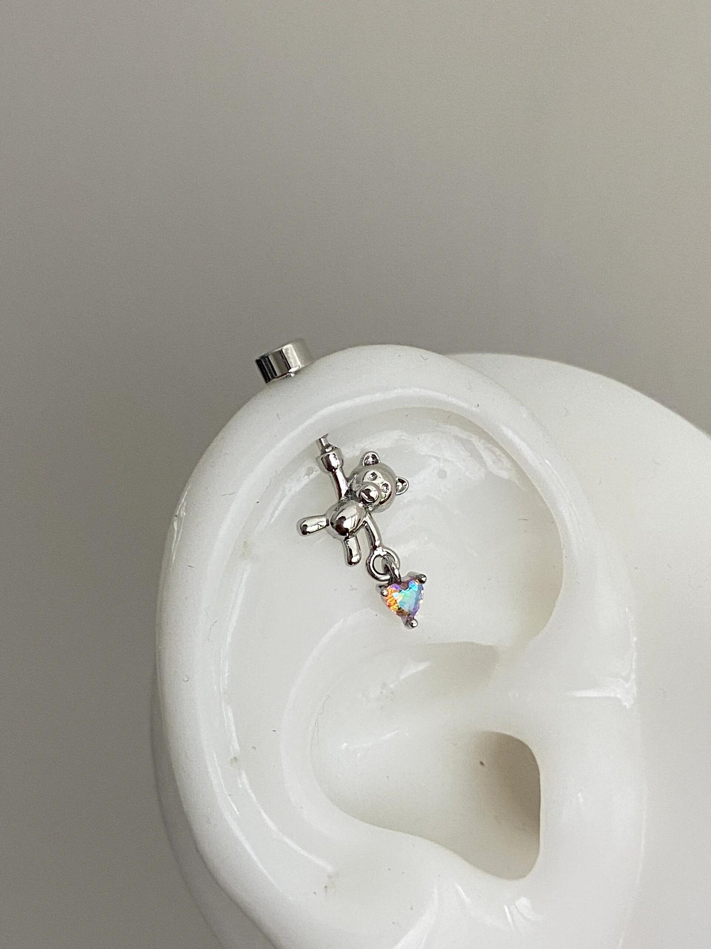 Charmie Bear Vertical Helix Earrings