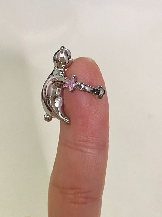 Kitten Ear Hug Cuff Conch Earrings