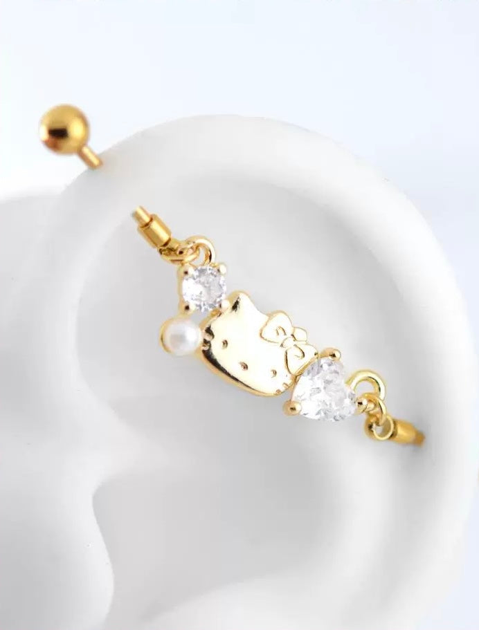 Kitty Glint Industrial Earrings