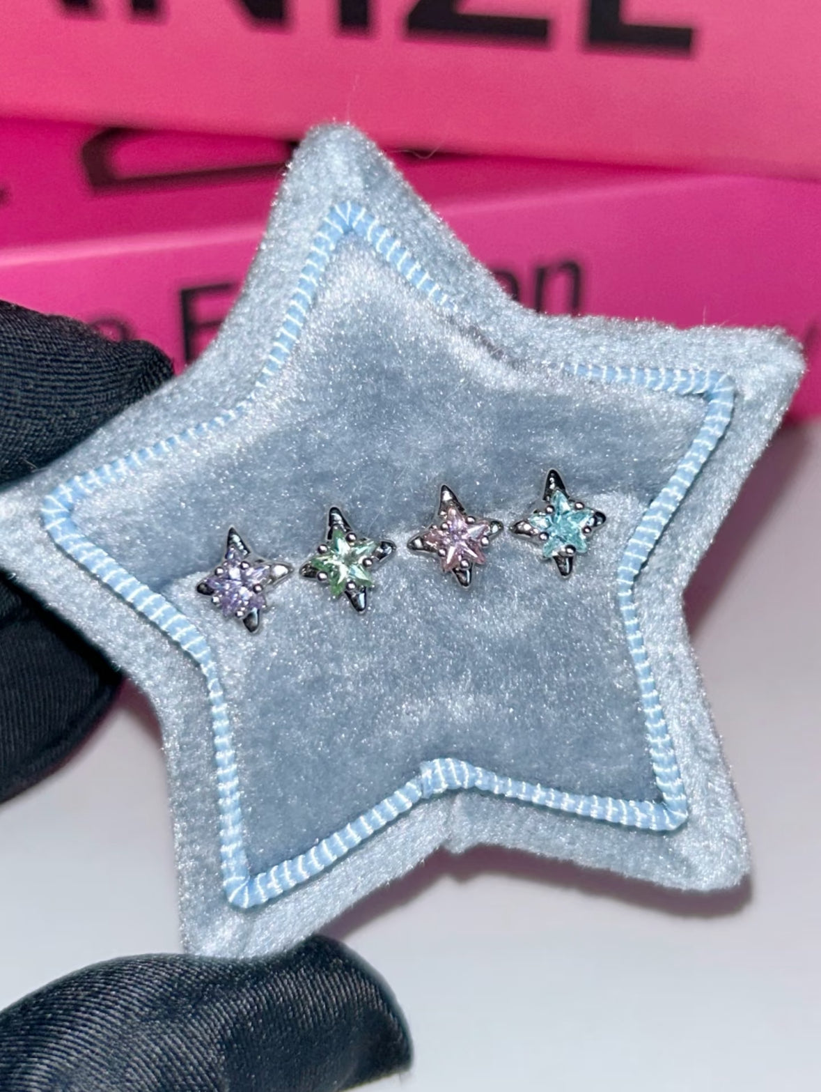 Polar Star Helix Earrings (pink)
