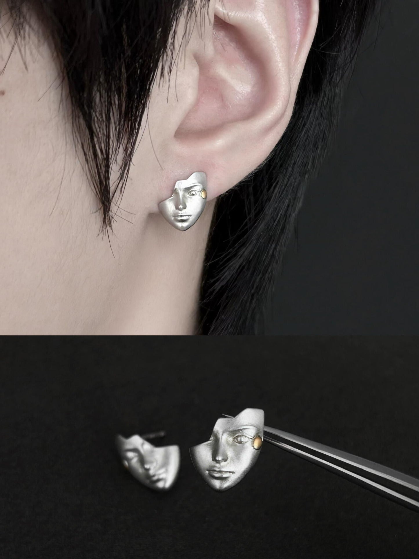 Shattered Face Earrings