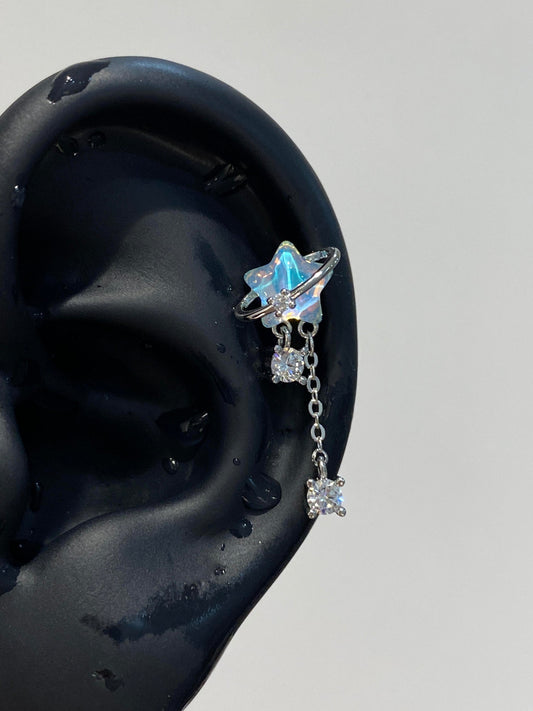 Sapphire Star Helix Earrings