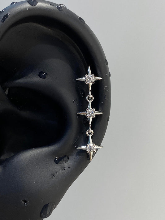 Ternary Stars Helix Earrings