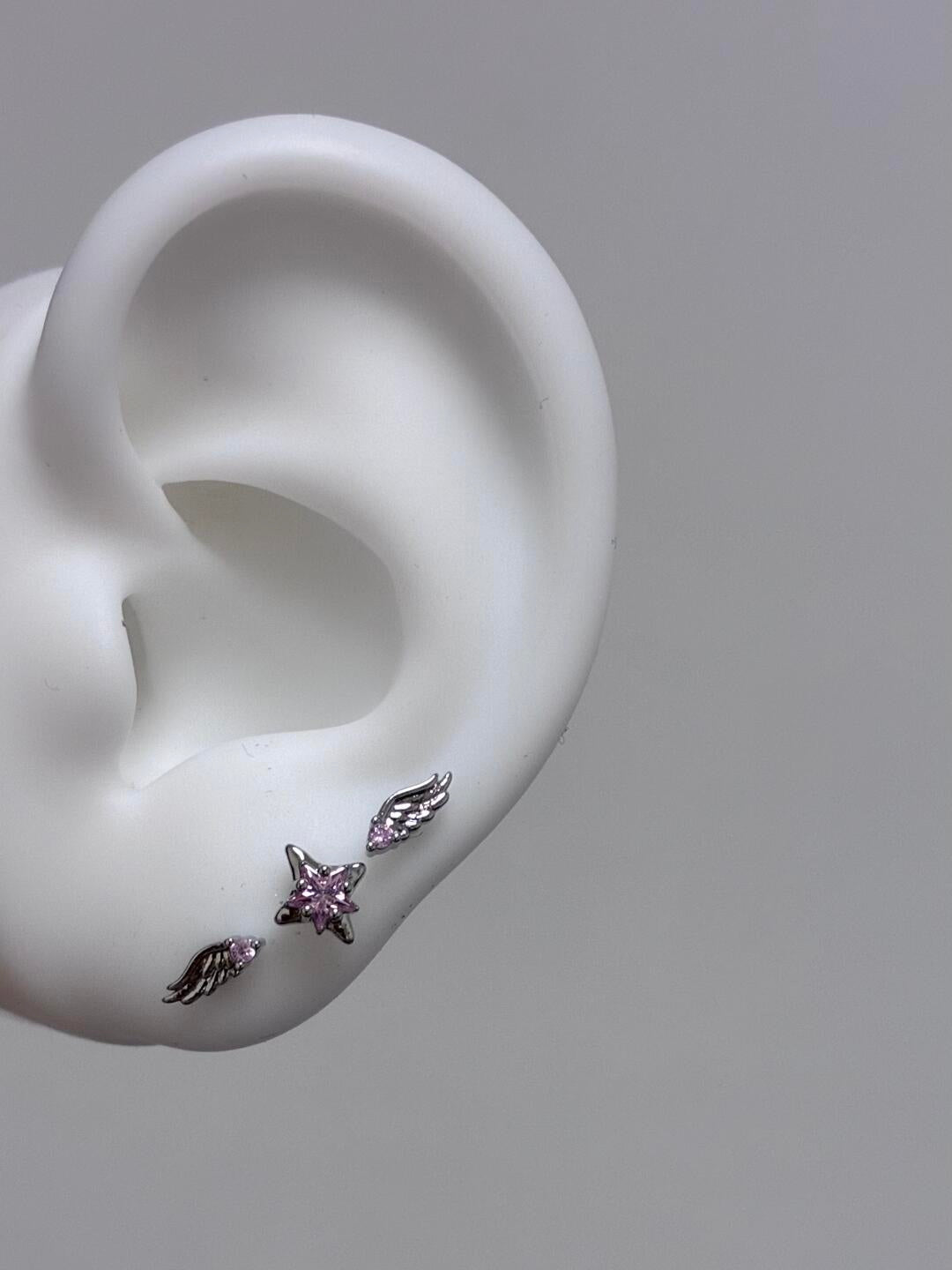 Heaven’s Glow Earring Stack ( Pink )