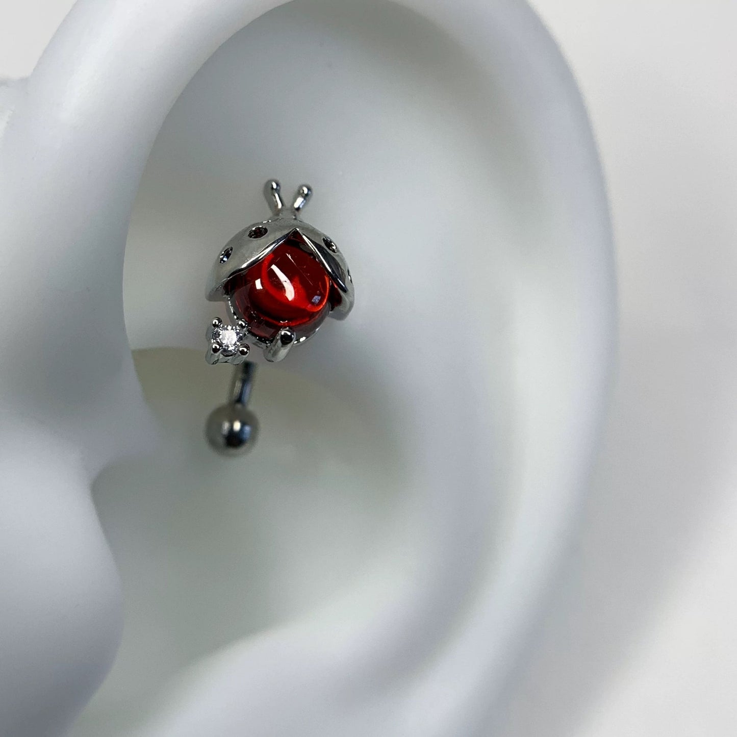 Ladybird Charm Rook / Daith Earrings