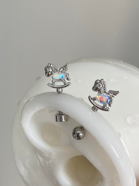 Rocking Horse Vertical Helix Earrings