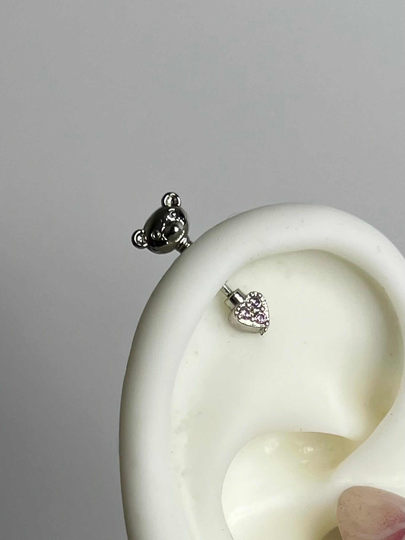 Teddy Sparkle Vertical Helix Earrings