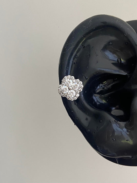 Frosted Bloom Helix Earrings