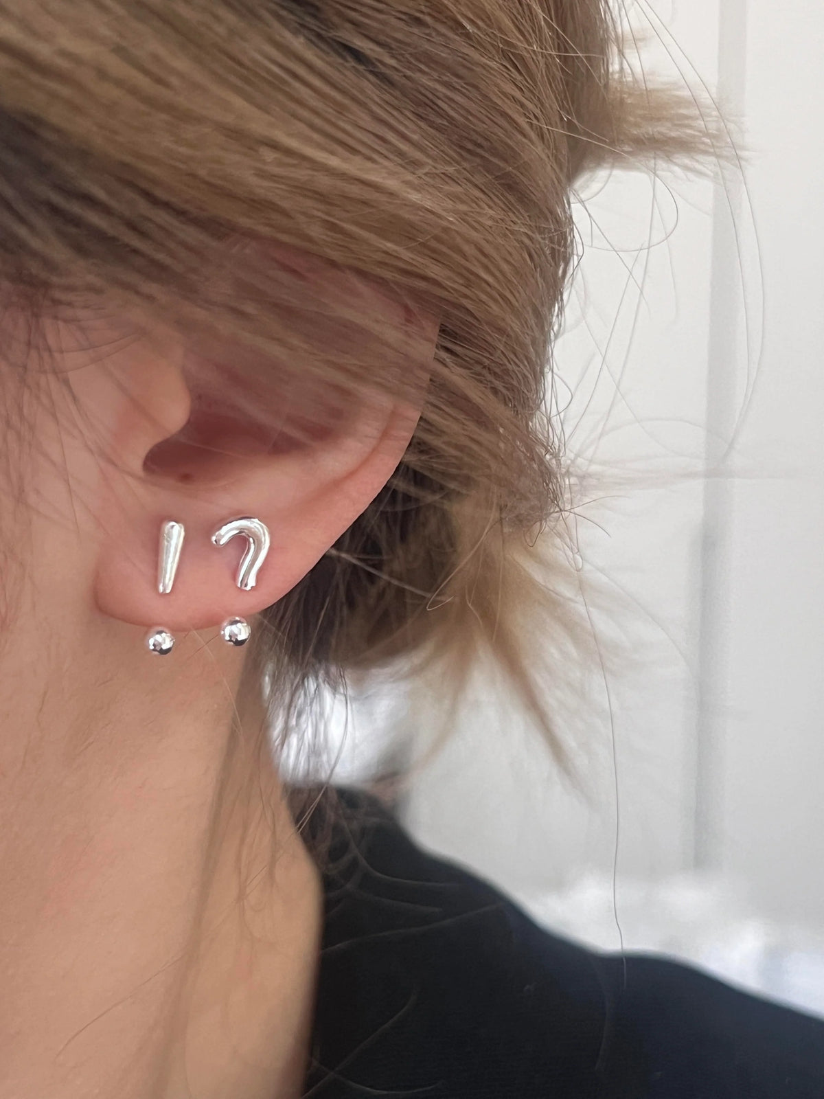 Exclamation & Question Mark Double Lobe Earrings !?
