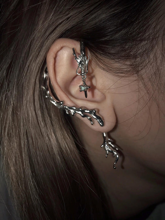 Melting Dragon Cuff Earrings