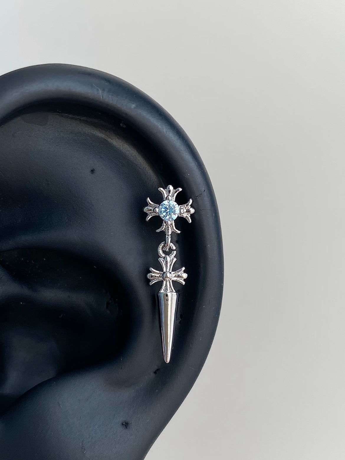 Cross Dagger Helix Earrings