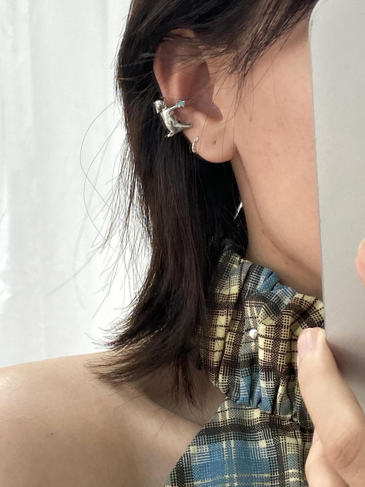 Puppy Ear Hug Cuff Conch Earrings