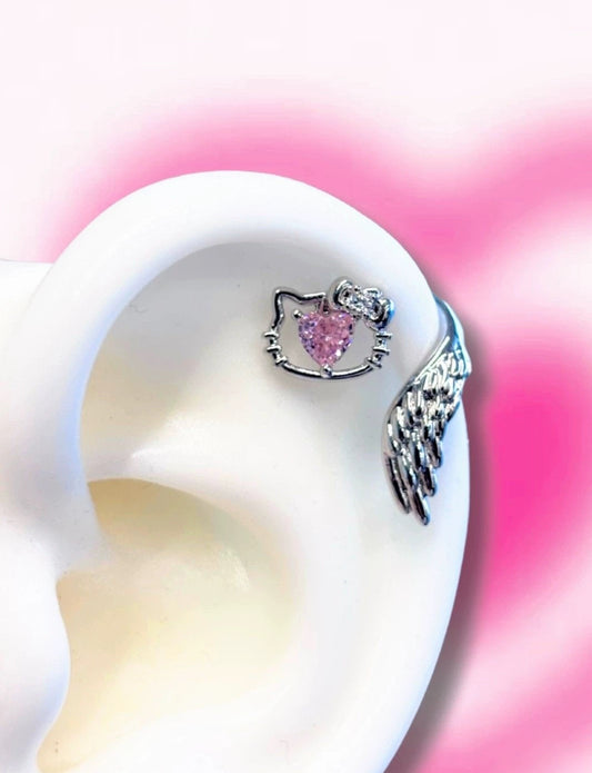 Kitty Wings Helix Earrings