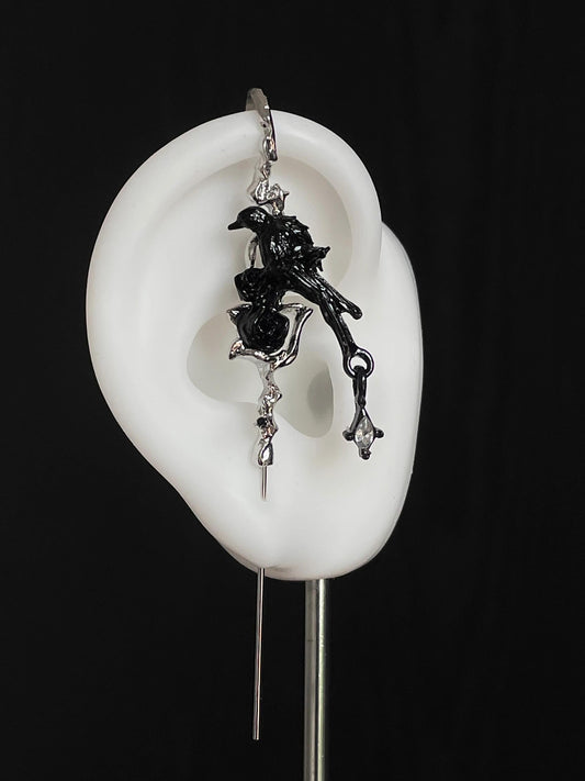 Ravens Thorn Cuff Earrings