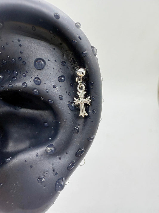 Nocturne Cross Helix Earring