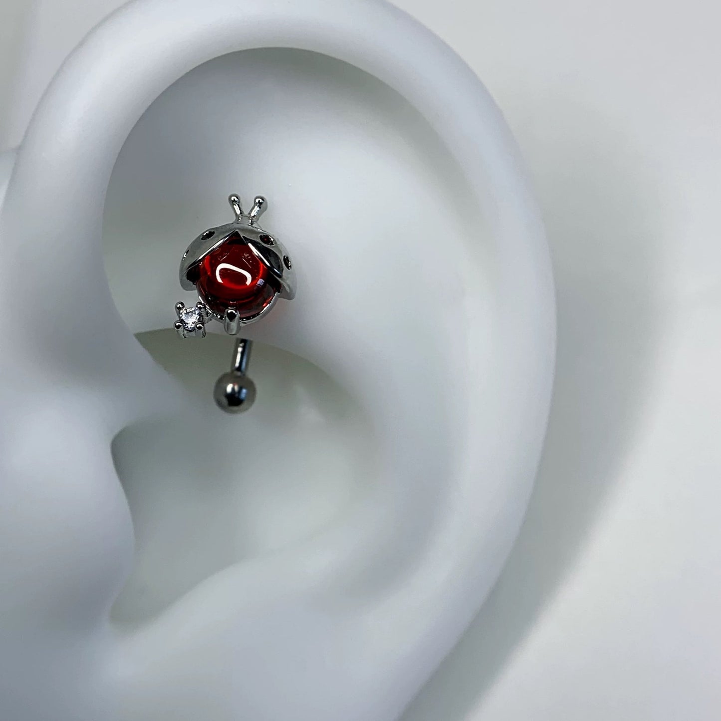 Ladybird Charm Rook / Daith Earrings