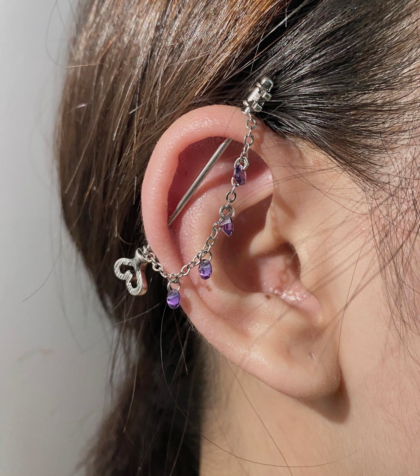 Violet key-Strings Industrial Earrings