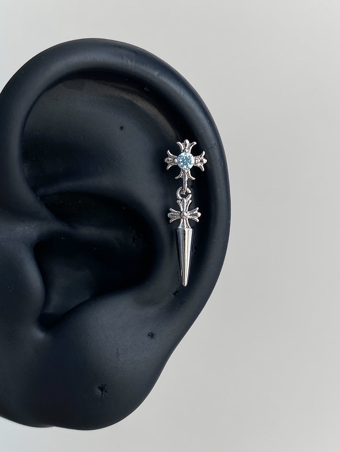 Cross Dagger Helix Earrings
