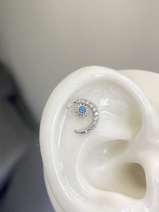 Blue Moonbeam Helix Earrings