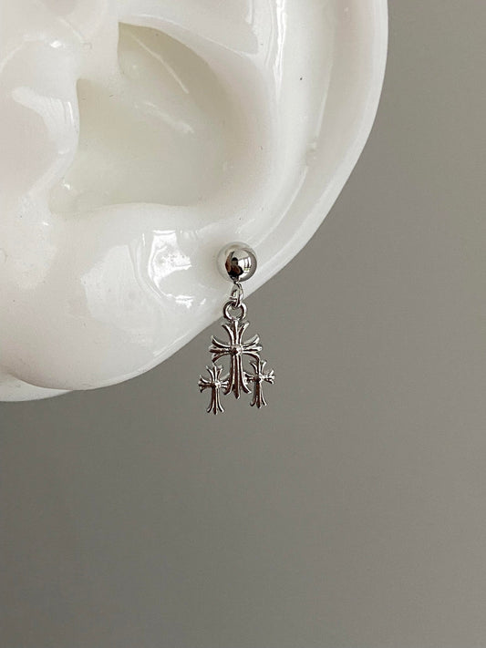 Triple Cross Helix Earrings