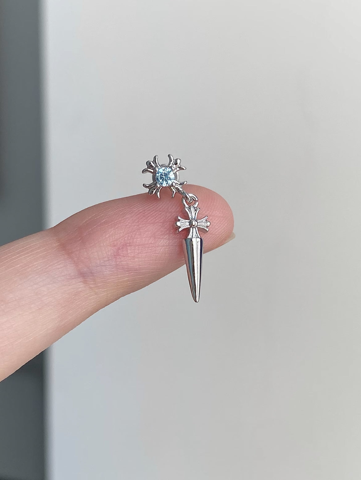 Cross Dagger Helix Earrings