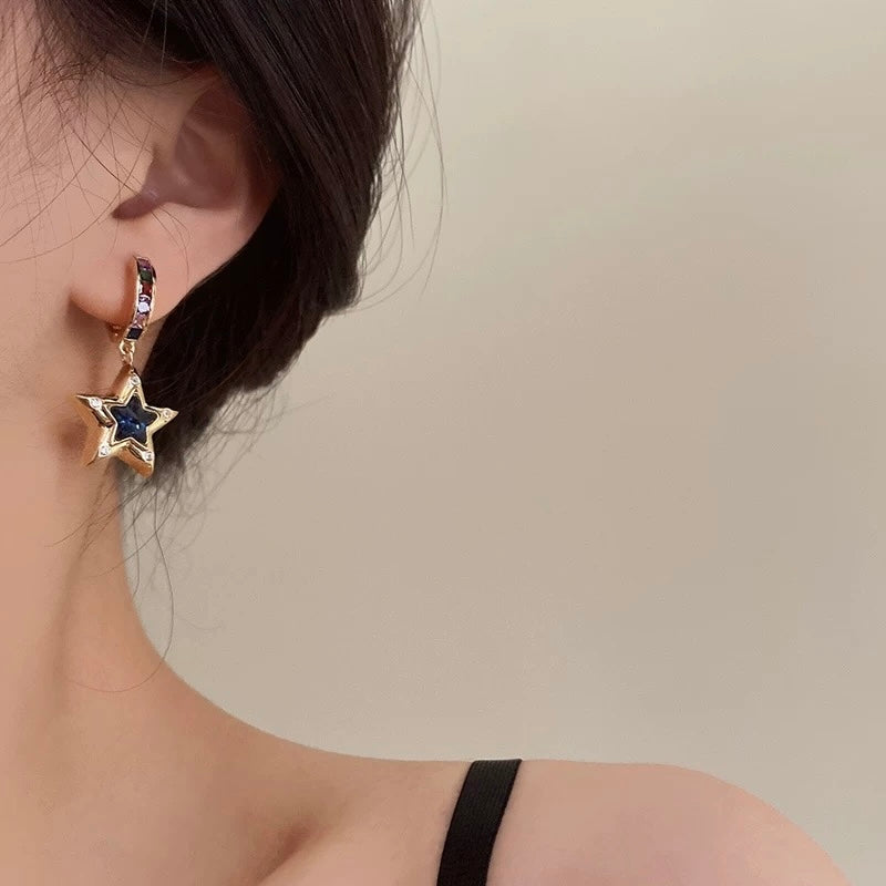 Gold Stellar Love Hoop Earrings