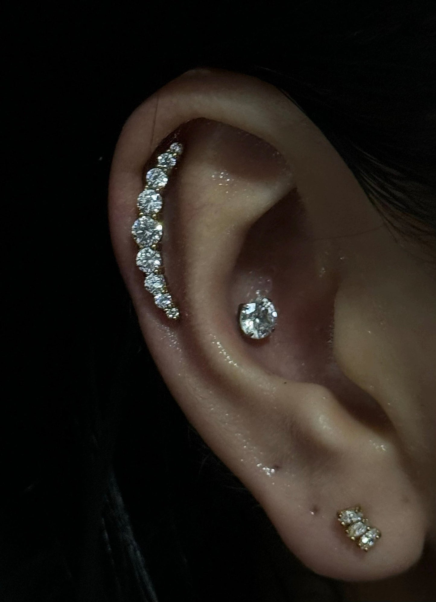 Gold Glowline Helix Earrings