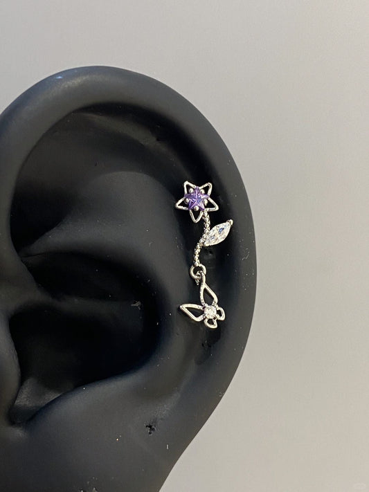 Lilac Bloom Helix Earrings