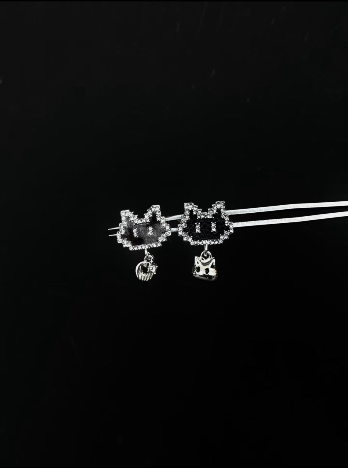 Pixel Kitty Cuff Earrings