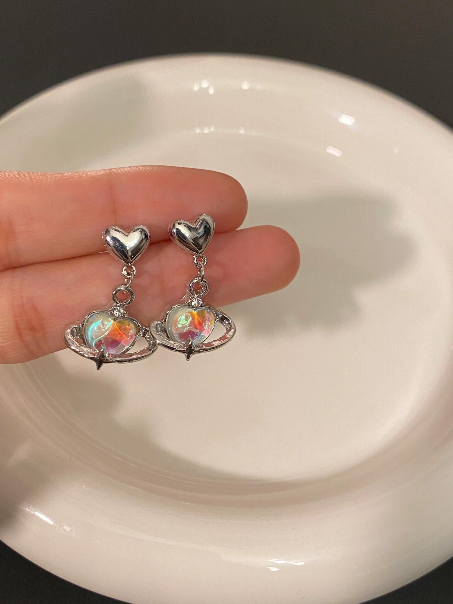 Interstellar Heart Helix Earrings