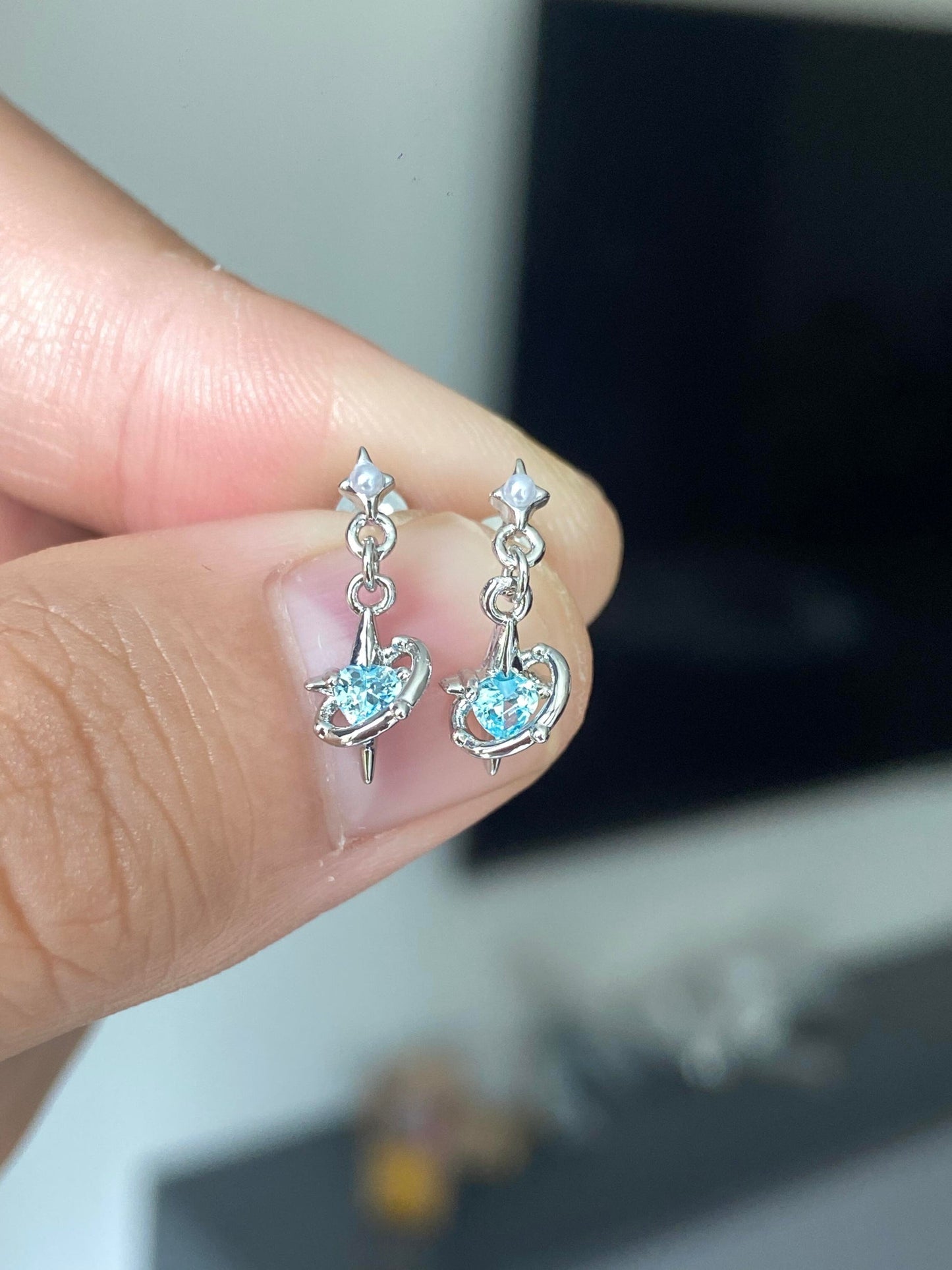 Bleu Star Helix Earrings