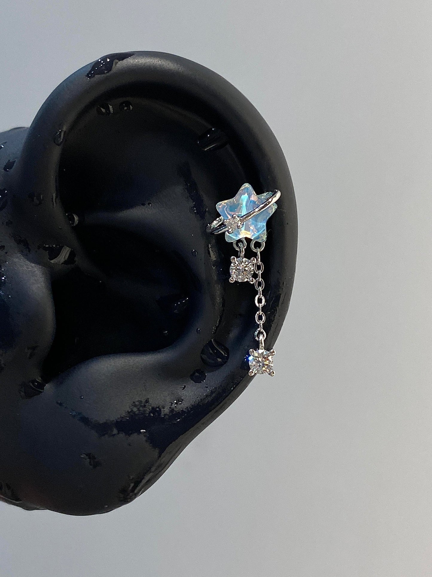Sapphire Star Helix Earrings